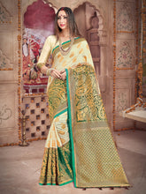 Off White Banarasi Art Silk Woven Saree